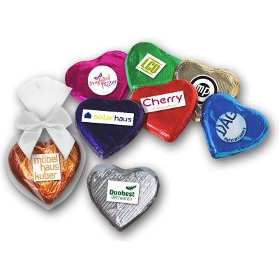Schokoschmuck - Herzen bunt