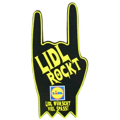 Winkehand aus Schaumstoff fuer Rockfestivals
