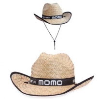 Strohhut - Western-Style mit Logo auf dem Hutband.