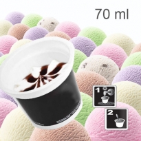 Werbe-Eis im Becher mit Cappuccino-Topping