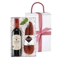 Geschenkbox mit Bordeaux & Salami