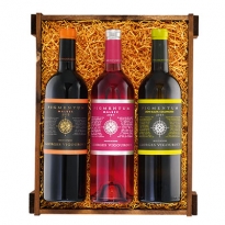 Drei Flaschen Wein in Prsentbox als Kundengeschenk