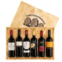 Weinsortiment mit 6 Flaschen Wein als Kundengeschenk