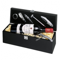 Weinset mit Weinaccessoires und 1 Flasche Rotwein