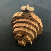 Krippe aus Olivenholz, 3D-Stufeneffekt - zusammenschiebbar