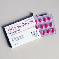 Dragee-Frucht-Bonbons als Werbegeschenk - Kartonverpackung wie eine echte Pillenschachtel