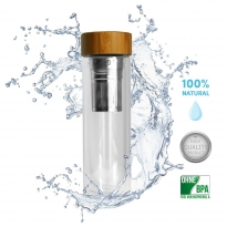 Trinkflasche Glas mit Logo